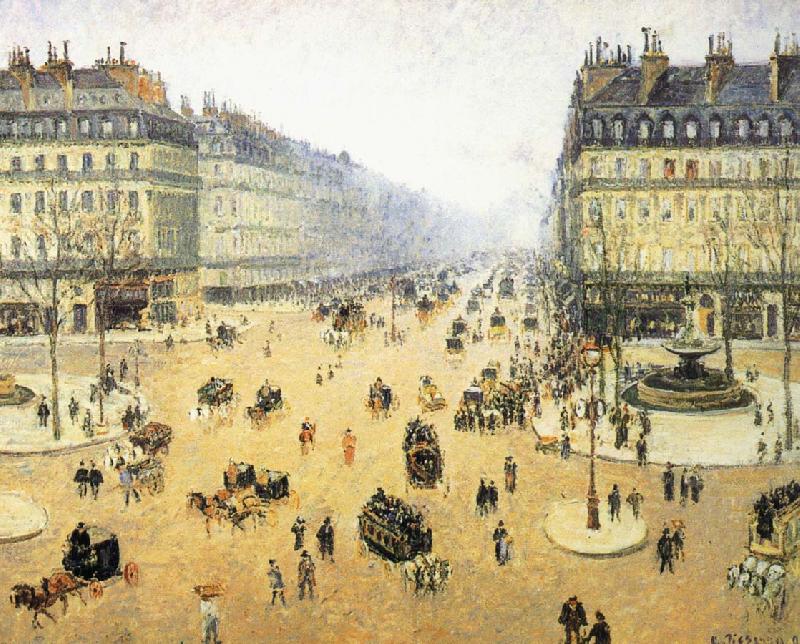 Camille Pissarro Mist of the French Theater Square Norge oil painting art